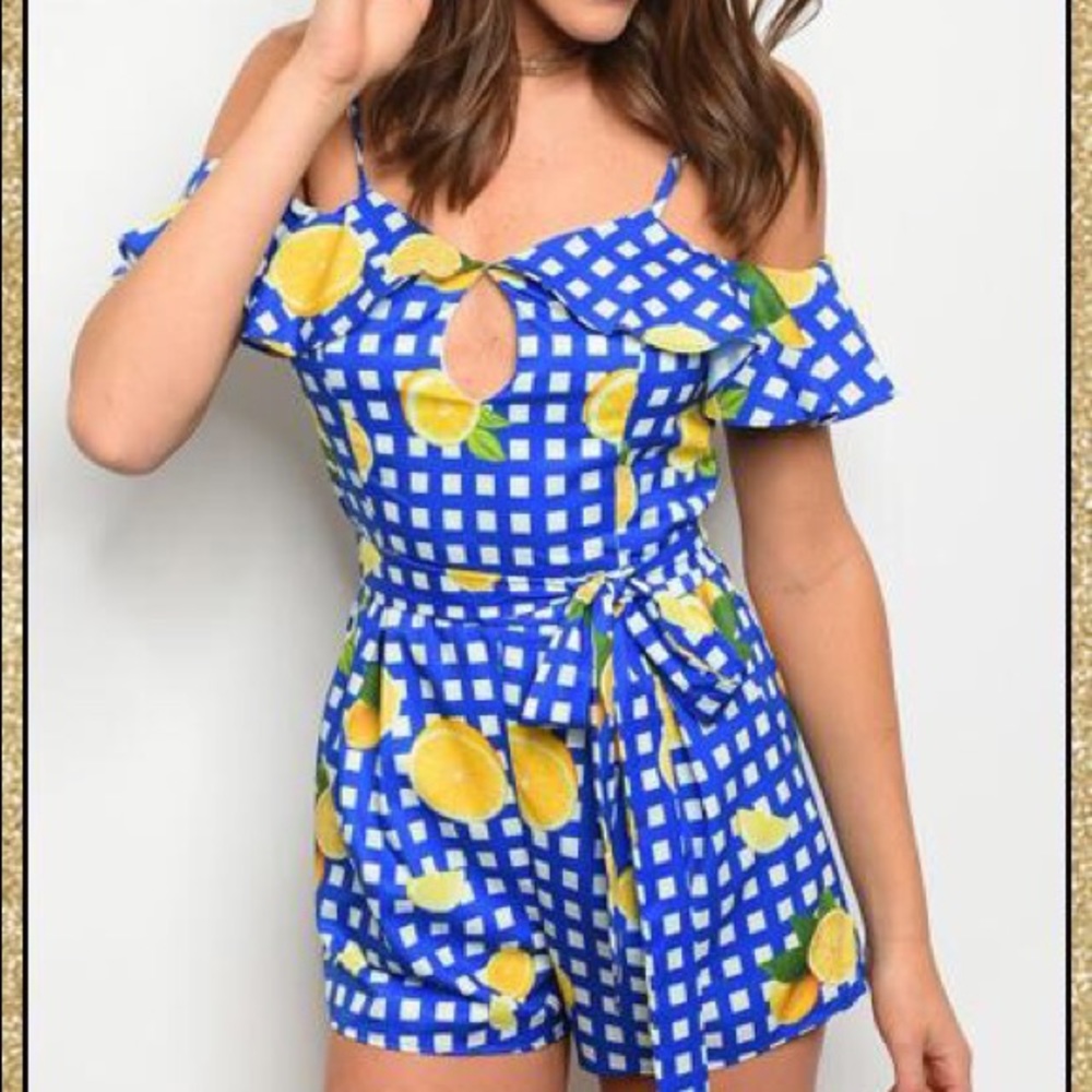 ‘Bittersweet’ Lemon Print Romper - Picture 2 of 5